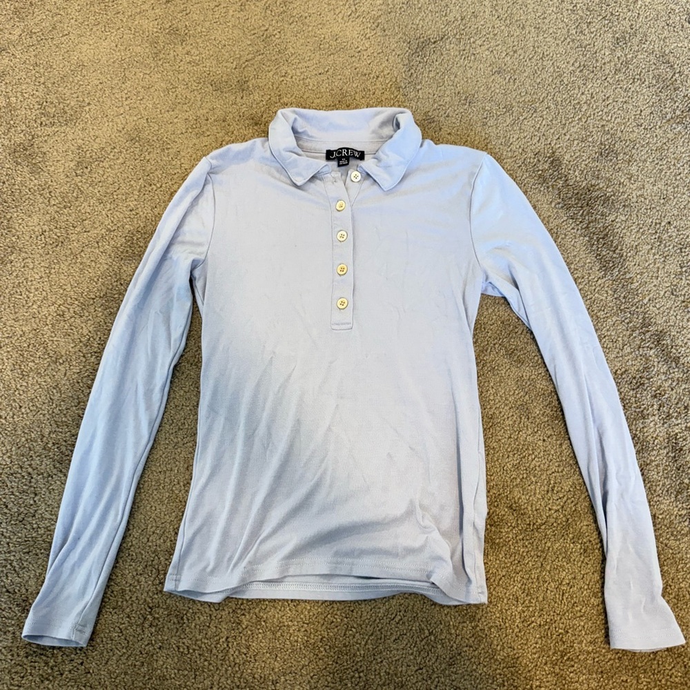 J crew periwinkle collared tee